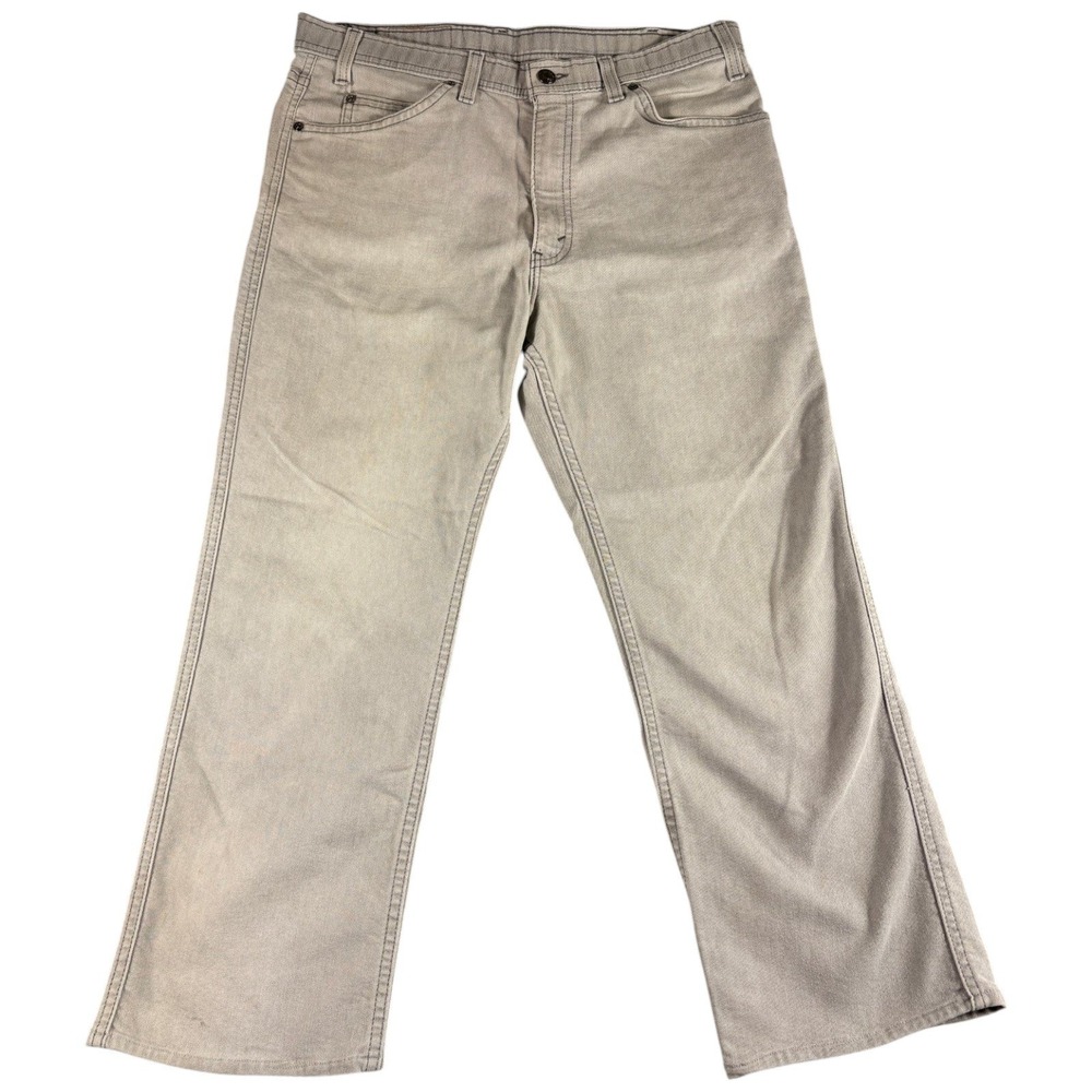 Vintage Levis Pants Mens 36x29 Gray / Khaki Straight Workwear Made in USA
